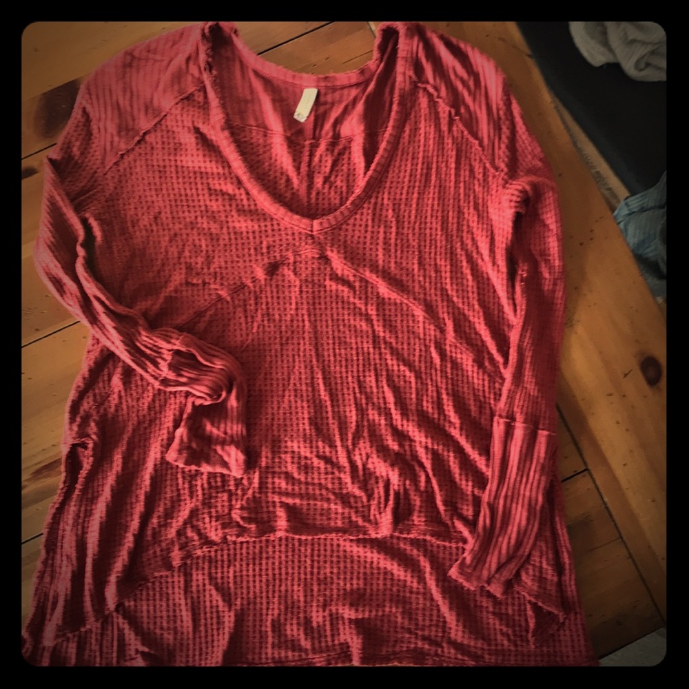 Free people waffle knit tunic XS Rust orange